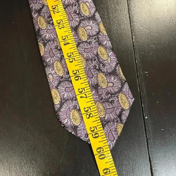 Robert Talbott Best of Class Mens Silk Necktie Purple Gold Ornate Paisley Tie - Picture 8 of 10